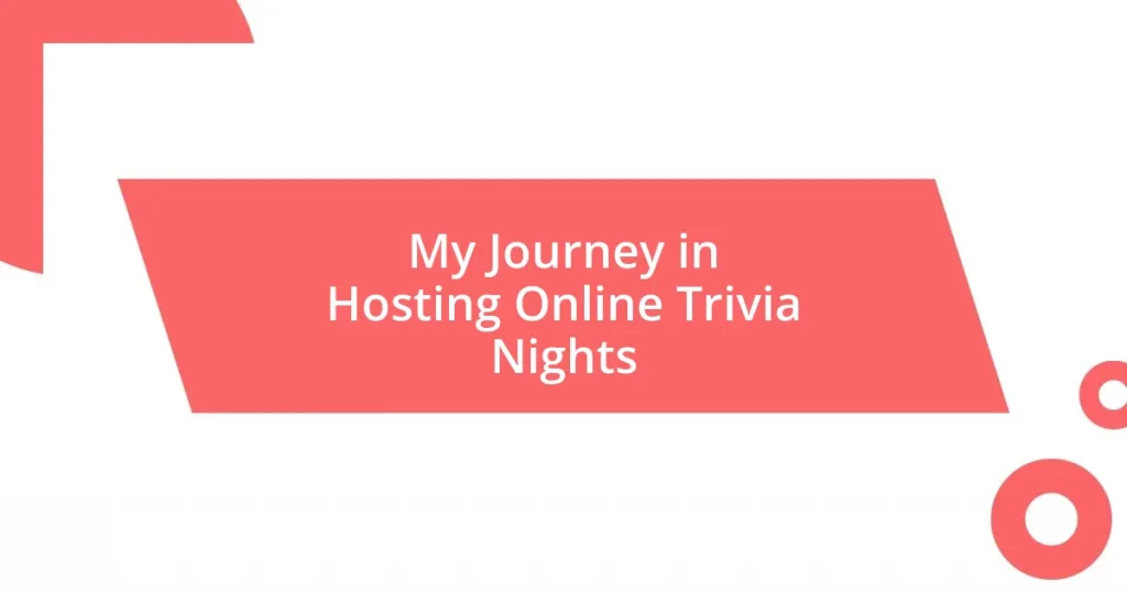 My Journey in Hosting Online Trivia Nights